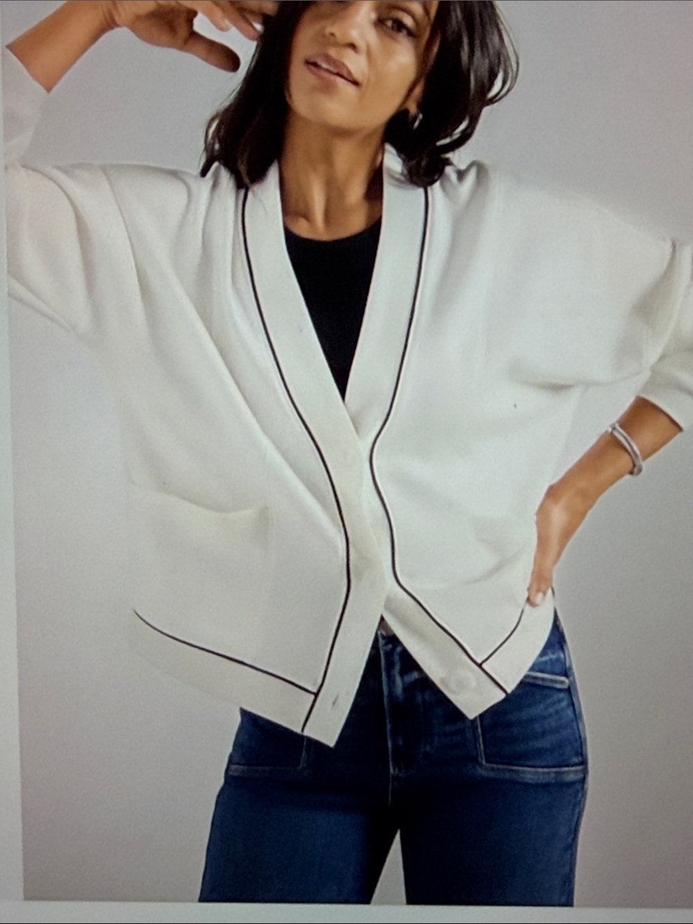 Corinne Sleek Button Down Sweatshirt